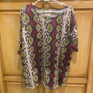 Grace And Emma Animal Print Short Sleeve T-Shirt XLarge